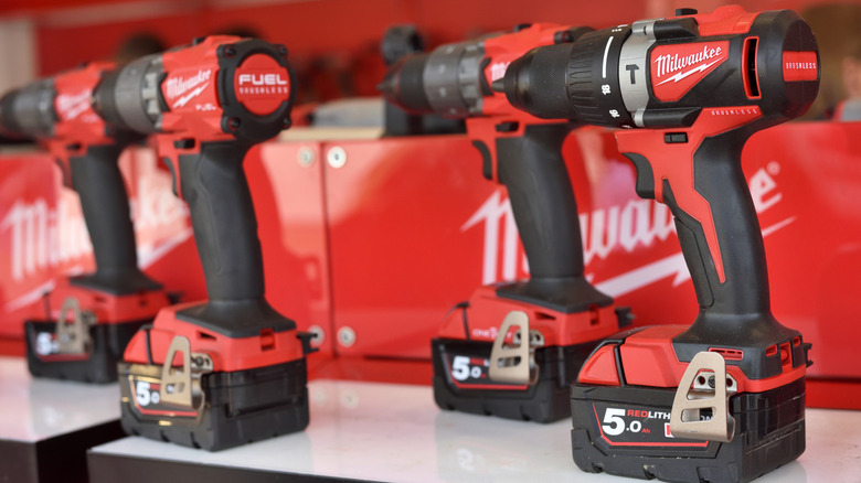 Milwaukee tools with attached batteries
