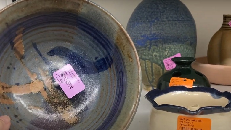 close-up of secondhand ceramics