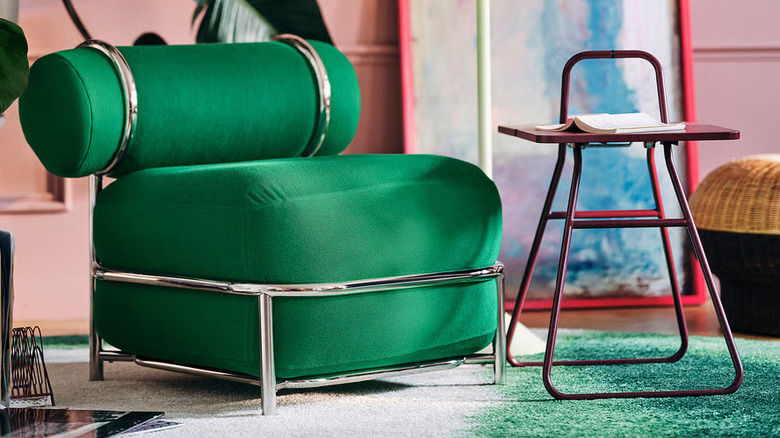 the Knäbäck chair in a colorful living area