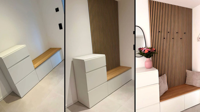 Ikea drawers and DIY hanger wall