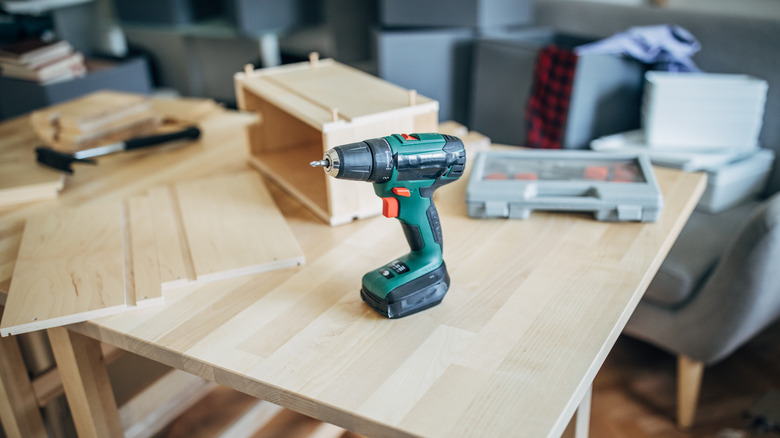 diy wood project in workshop