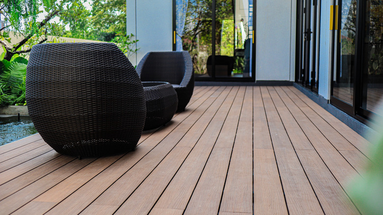 A modern deck space with composite boards