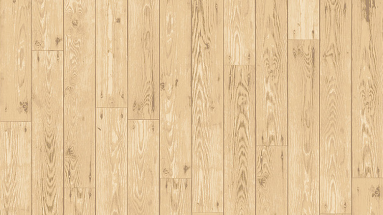 Closeup of random length wooden floor boards