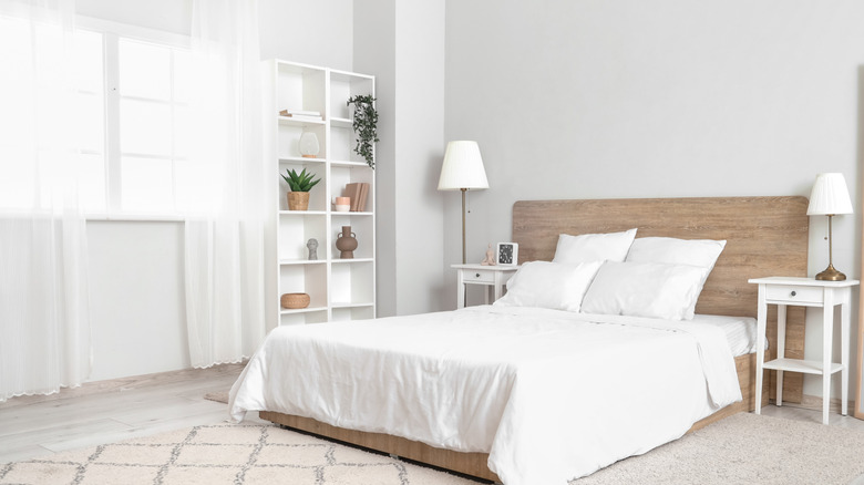 A studio apartment with an open/exposed sleeping area