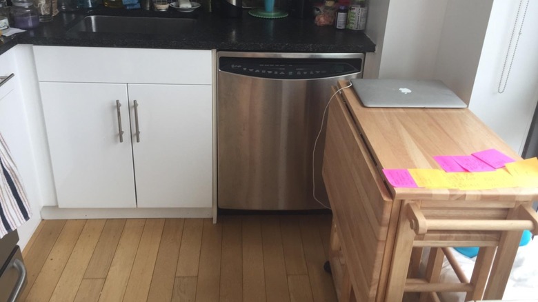 Winsome Suzanne table in kitchen with drop leaf folded down