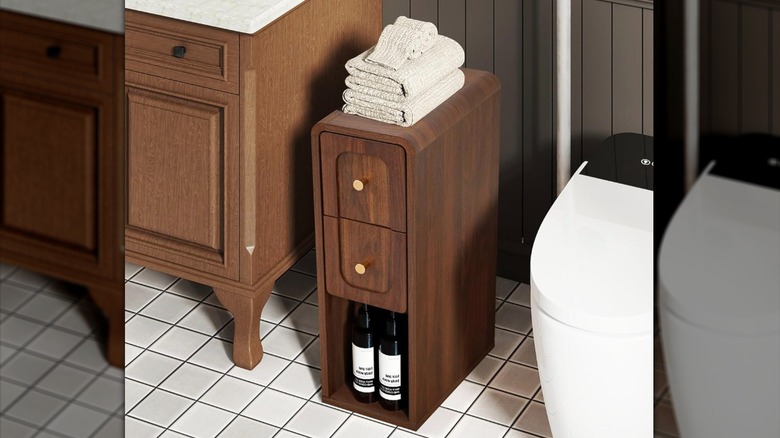 MAHYIZYI side table in bathroom next to toilet