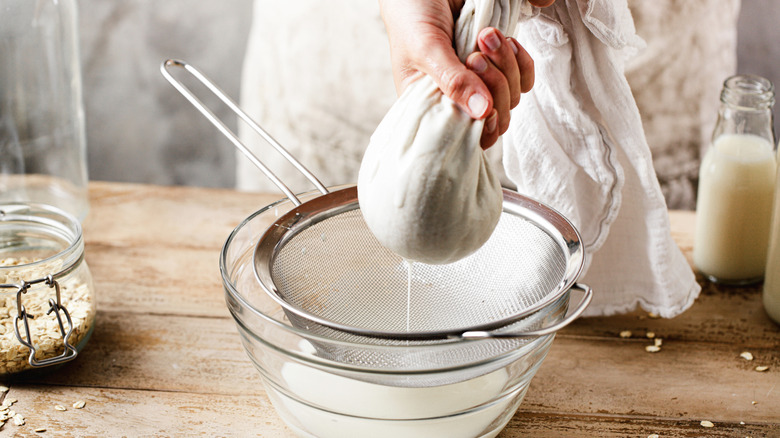 person making oat water