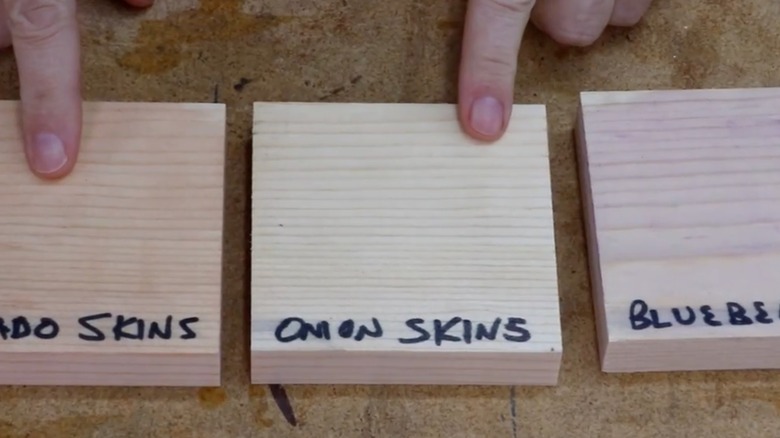 screenshot of DIY onion skin stained wood