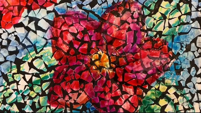 Eggshell mosaic wall art.