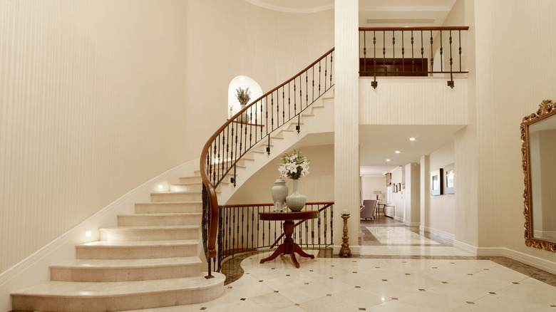 Staircase in a large entryway