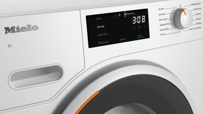 Front panel of a Miele clothes dryer