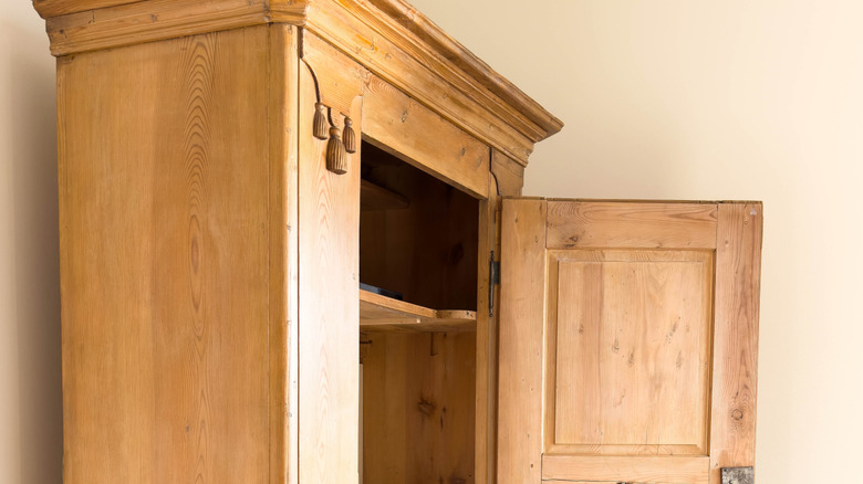wardrobe door open
