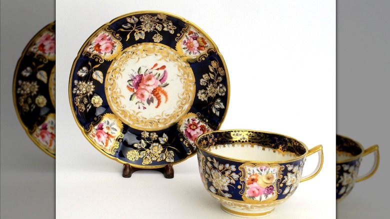 Coalport porcelain teacup and plate