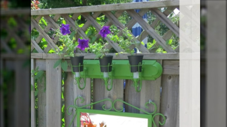 DIY planter made from old bathroom light