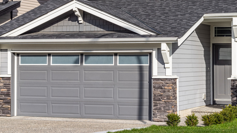 Garage door of a house