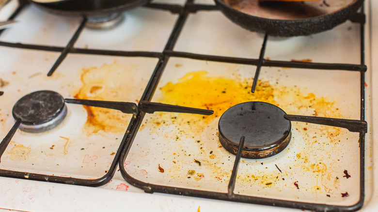 oil spill on stove