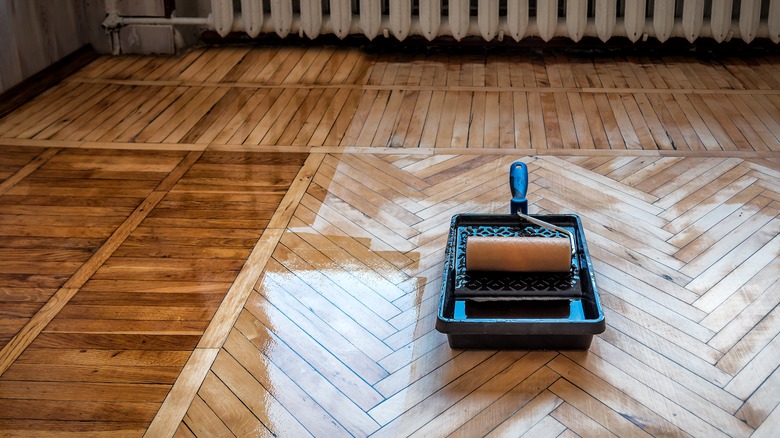 freshly finished hardwood floor