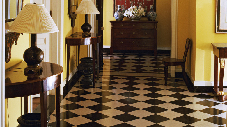 Room with vintage tiles