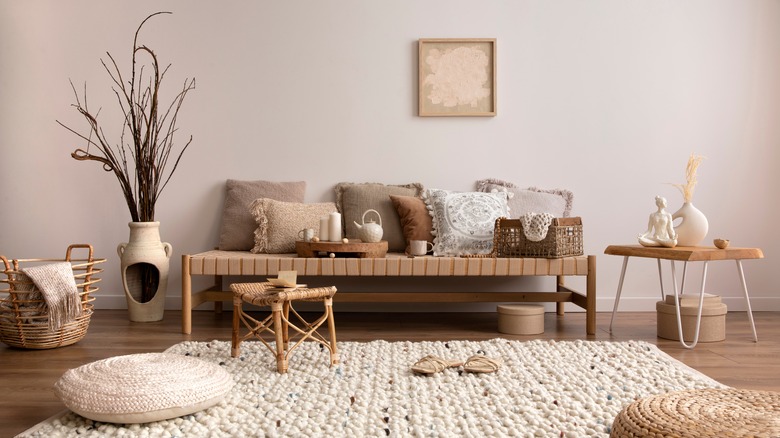 neutral monochromatic room decor