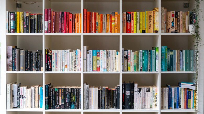 books sorted by color