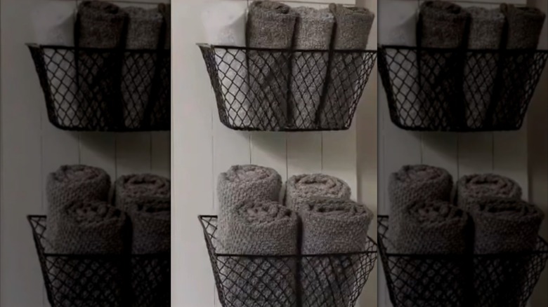Screenshot of video showing how to make a DIY bathroom organizer