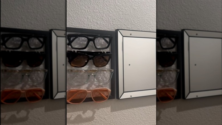 DIY Photo frame sunglasses display
