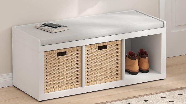 Furrino's Cubicle Storage Bench in an entryway