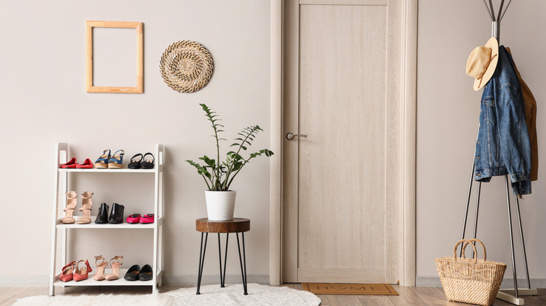 shoe rack by front door