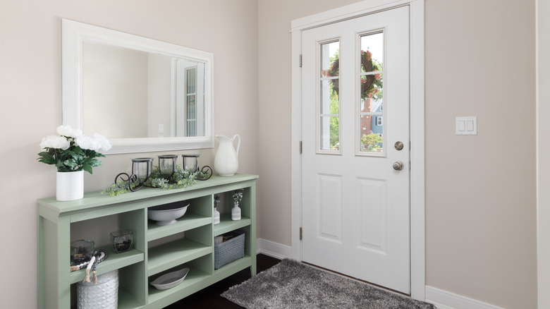 table next to front door