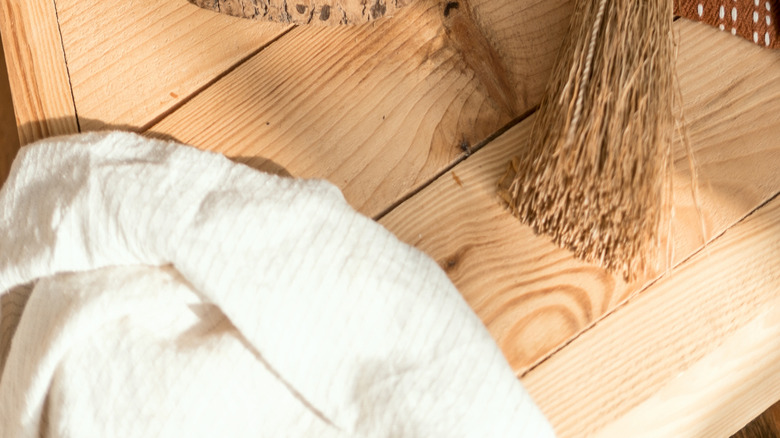 Wooden decor at table
