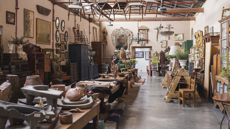 interior of an antique store