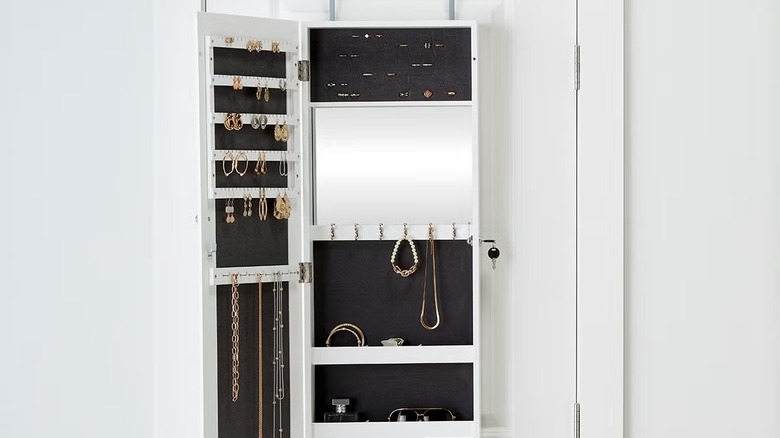 Over the door jewelry cabinet