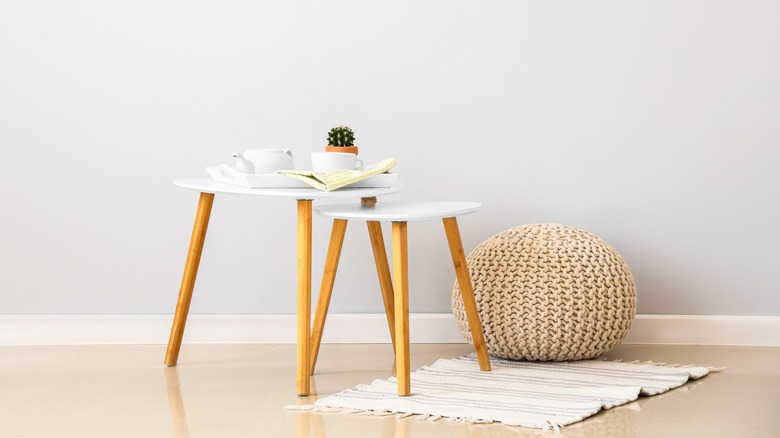 coffee tables and an ottoman