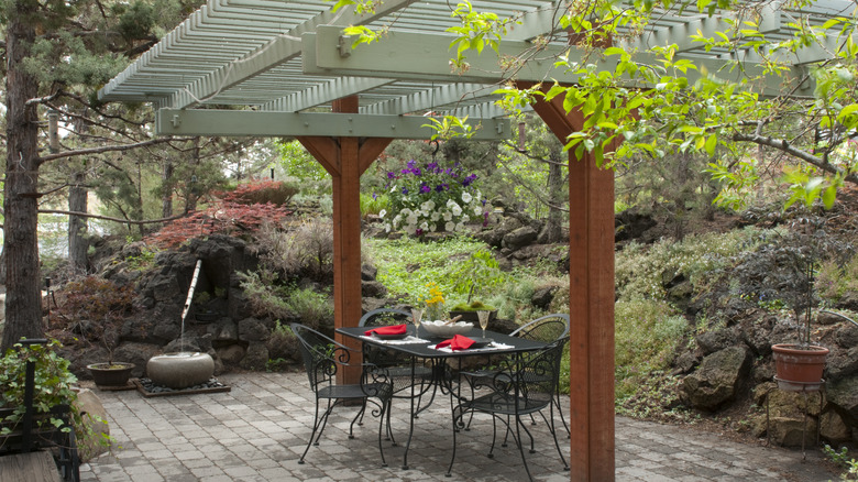 pergola in backyard