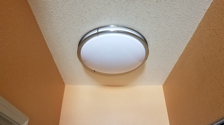 large circular light on ceiling