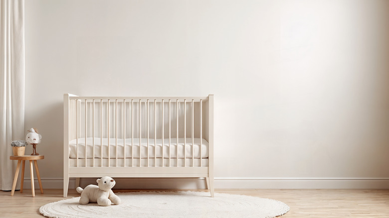 neutral beige baby nursery room