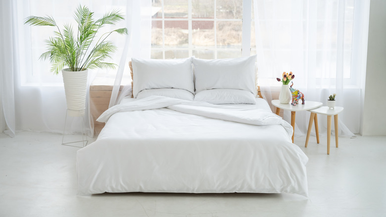 all white contemporary bedroom