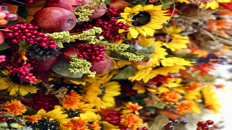 Synthetic fruits and flowers
