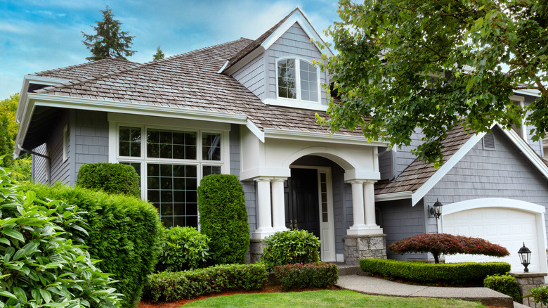 suburban house with yard