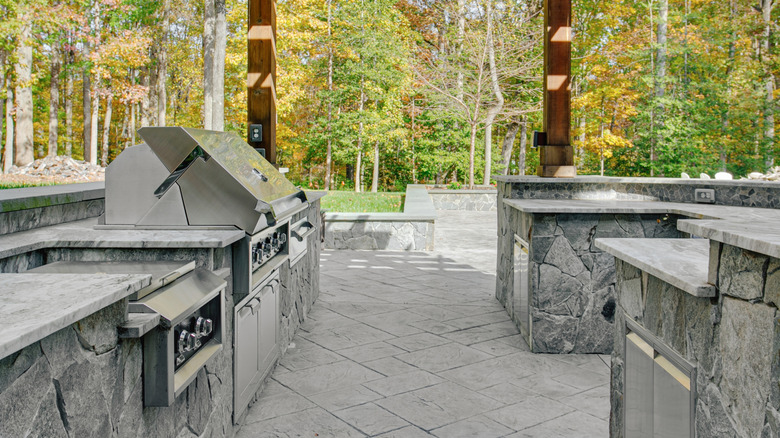 A large outdoor kitchen