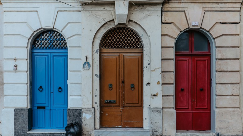 Three front doors