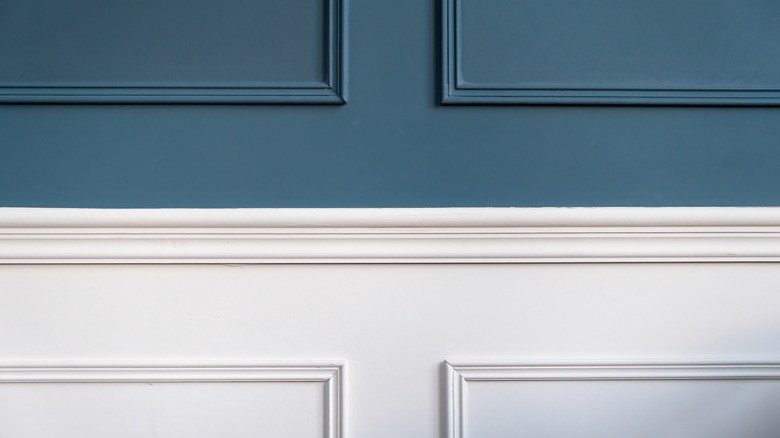 white wainscotting