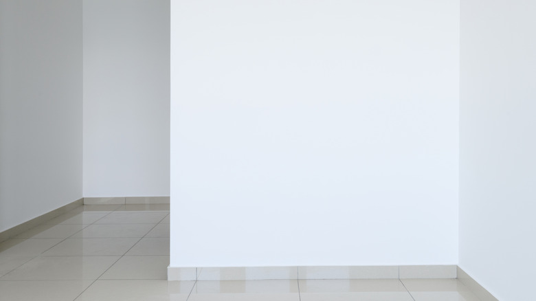 An empty room with clean white walls