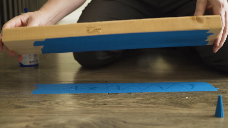Using painter's tape as a temporary gluing surface