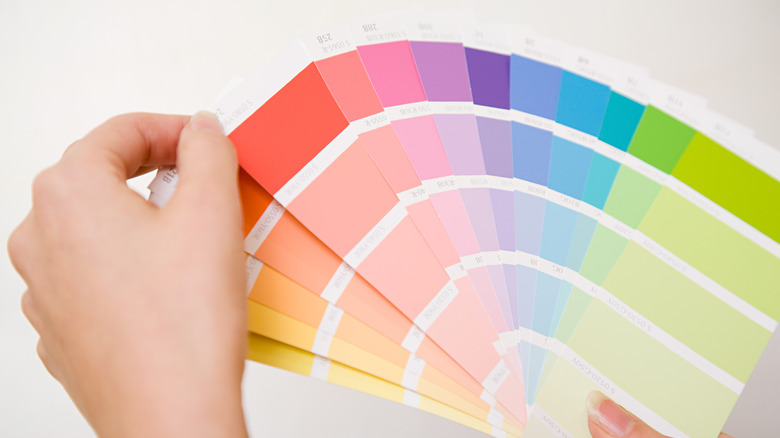 Person looking through color swatches