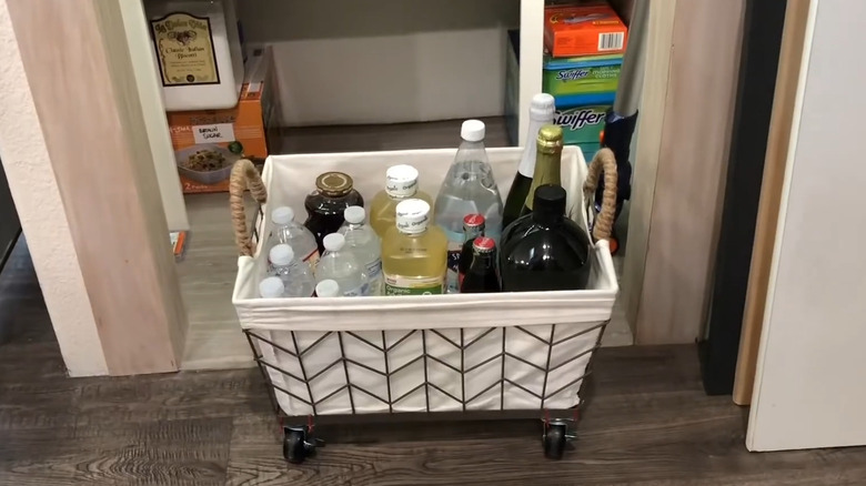 basket on caster wheels