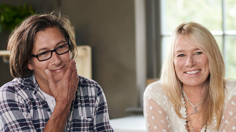 Paul O'Leary and Helen Parker smiling on For the Love of Kitchens