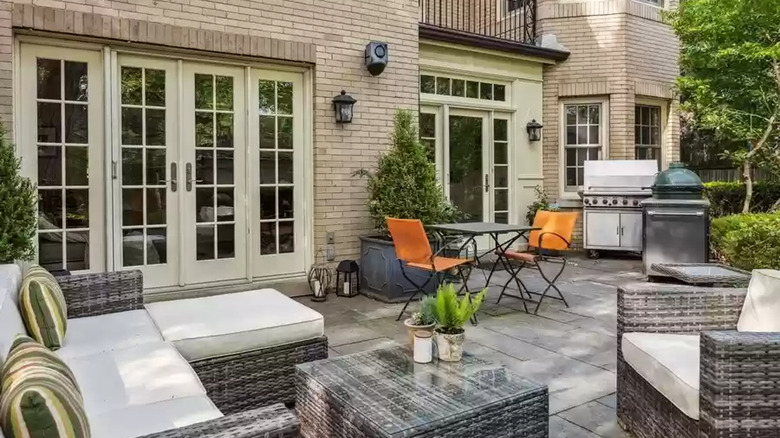 Backyard view of Illinois home