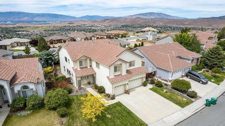 Suburban homes from above