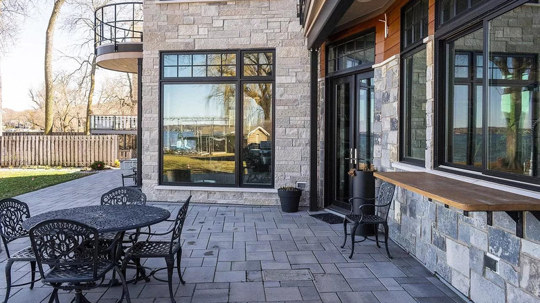 Stone brick patio